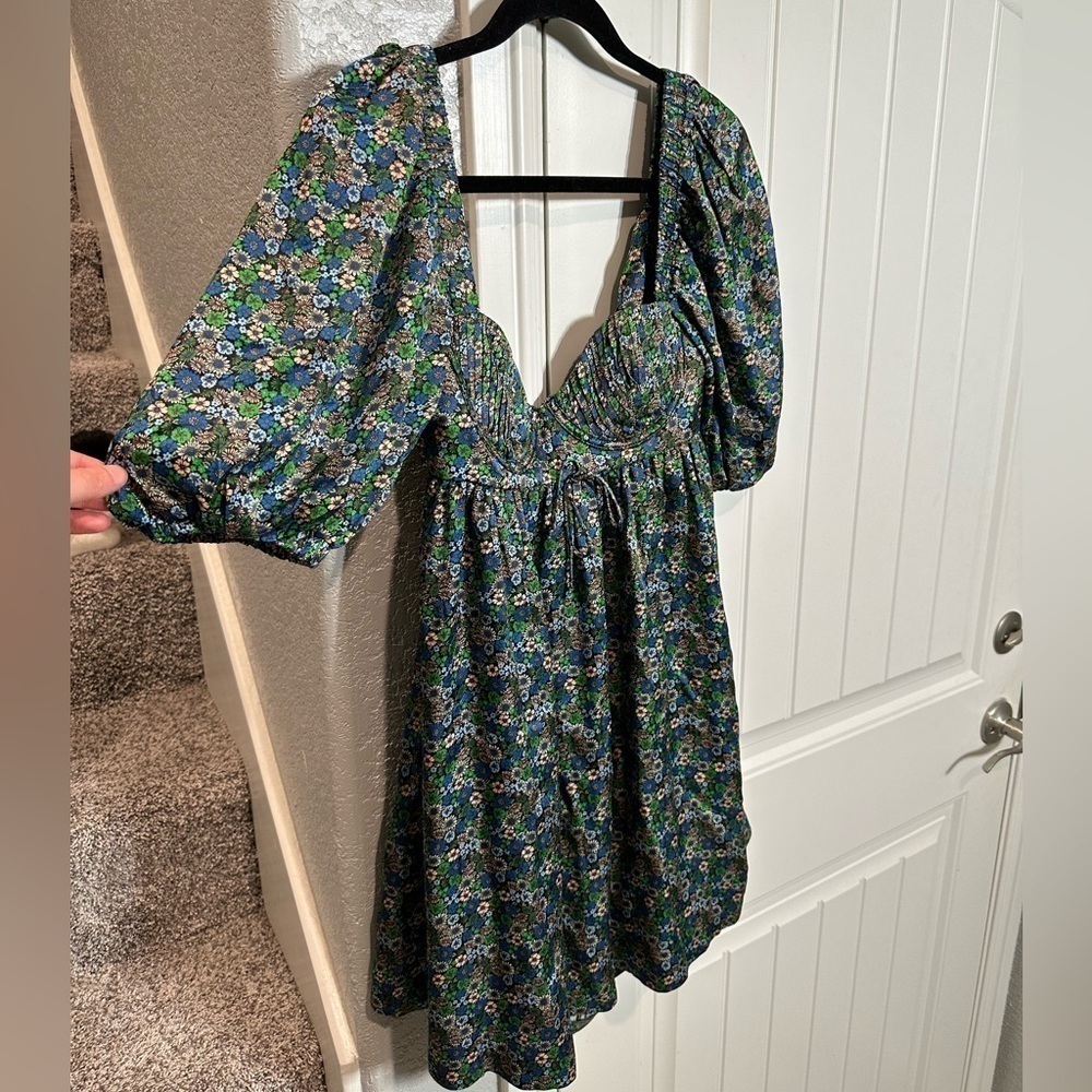 NWTs For Love and Lemons Alisa Mini Dress in Green - Picture 4 of 11